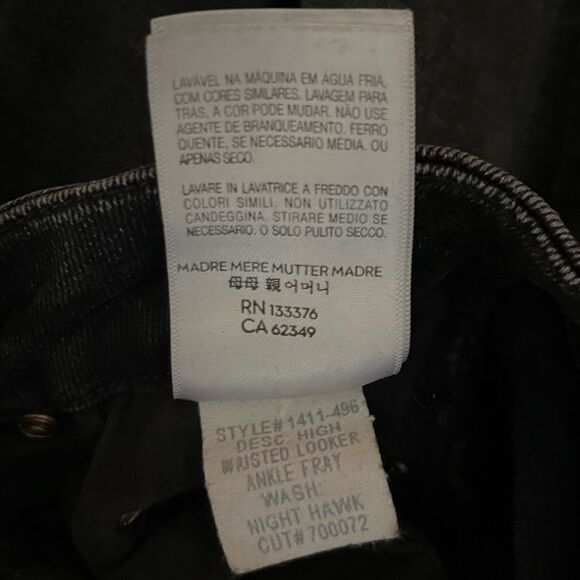 MOTHER High Waisted Looker Ankle Fray Jeans Night Hawk Distressed EUC SZ 25 - Picture 11 of 13